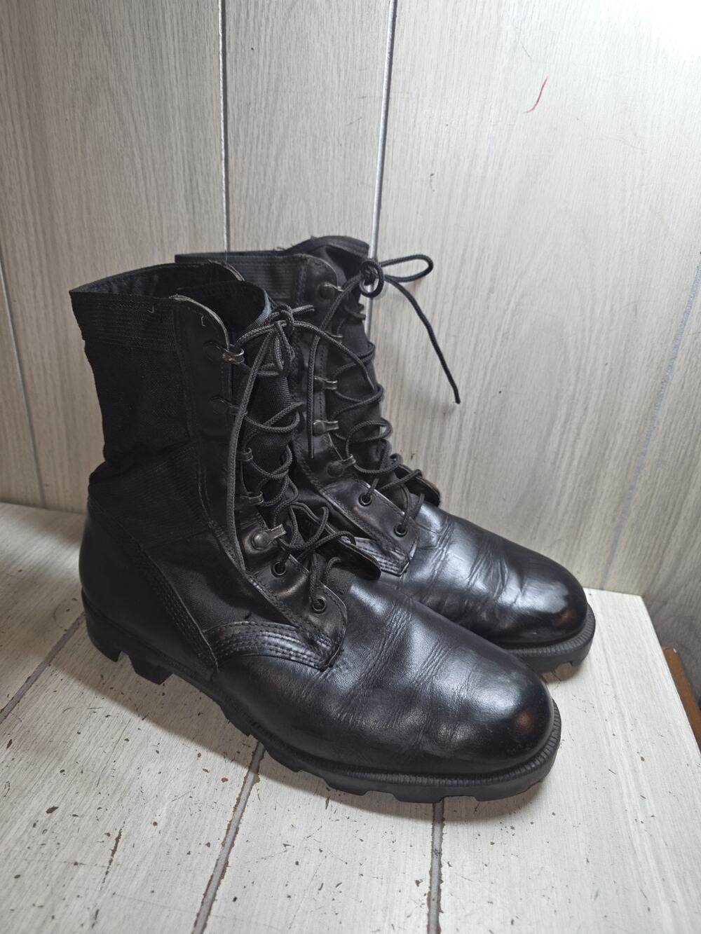 Vtg Military Combat Boots Black Size 11 W USA Made Jungle Boots Gothic Grunge